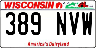 WI license plate 389NVW
