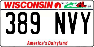 WI license plate 389NVY