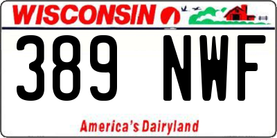 WI license plate 389NWF