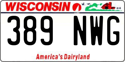 WI license plate 389NWG