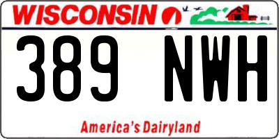 WI license plate 389NWH