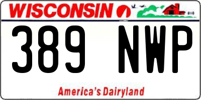 WI license plate 389NWP