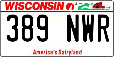 WI license plate 389NWR