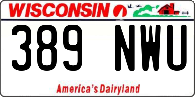 WI license plate 389NWU