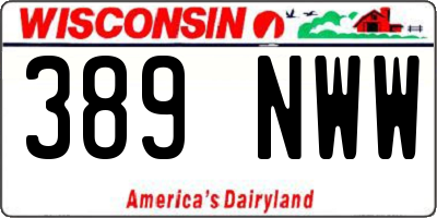 WI license plate 389NWW