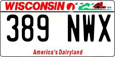 WI license plate 389NWX