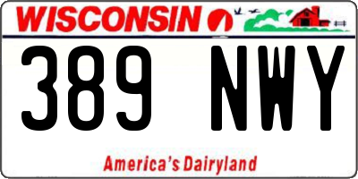 WI license plate 389NWY