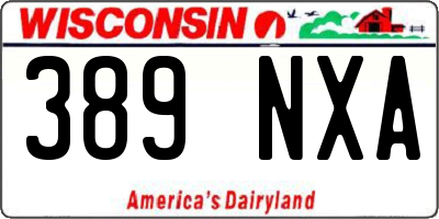 WI license plate 389NXA