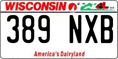 WI license plate 389NXB