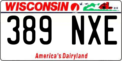 WI license plate 389NXE
