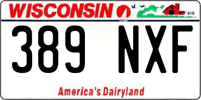 WI license plate 389NXF