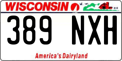 WI license plate 389NXH