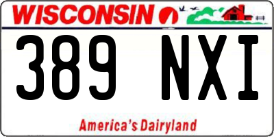 WI license plate 389NXI