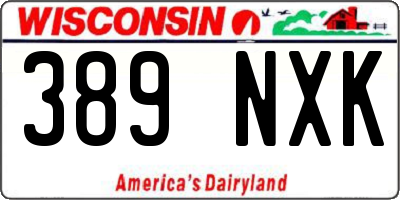 WI license plate 389NXK