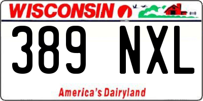 WI license plate 389NXL