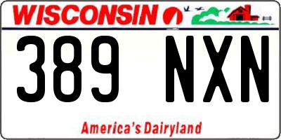 WI license plate 389NXN
