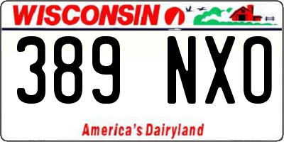 WI license plate 389NXO