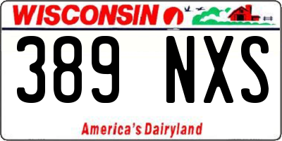WI license plate 389NXS