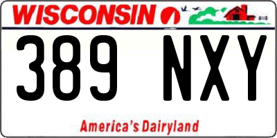 WI license plate 389NXY