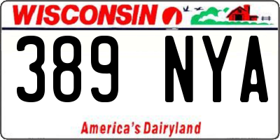 WI license plate 389NYA
