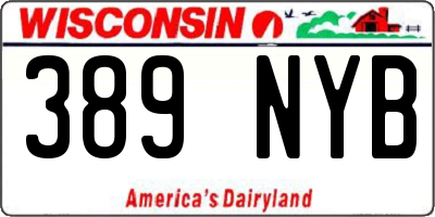 WI license plate 389NYB