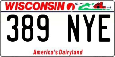 WI license plate 389NYE
