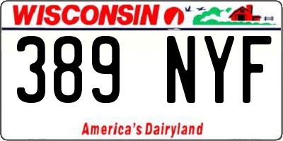 WI license plate 389NYF
