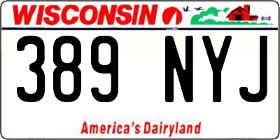 WI license plate 389NYJ