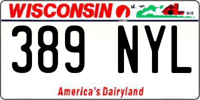 WI license plate 389NYL