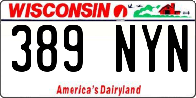 WI license plate 389NYN
