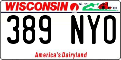 WI license plate 389NYO