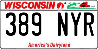WI license plate 389NYR