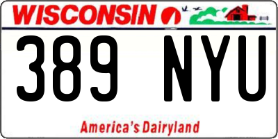 WI license plate 389NYU