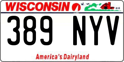 WI license plate 389NYV