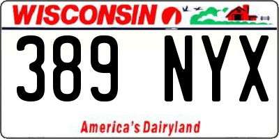 WI license plate 389NYX
