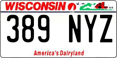 WI license plate 389NYZ