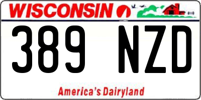 WI license plate 389NZD