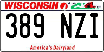 WI license plate 389NZI