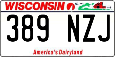 WI license plate 389NZJ