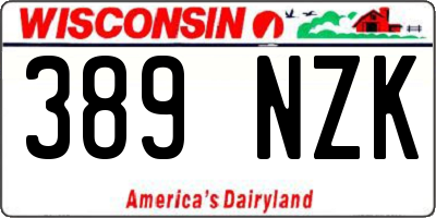 WI license plate 389NZK
