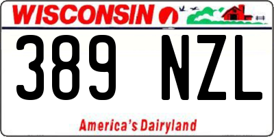 WI license plate 389NZL