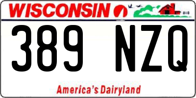 WI license plate 389NZQ