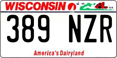 WI license plate 389NZR
