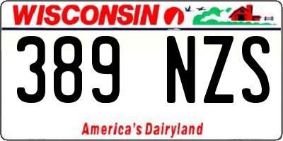 WI license plate 389NZS