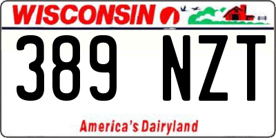 WI license plate 389NZT