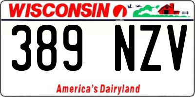 WI license plate 389NZV