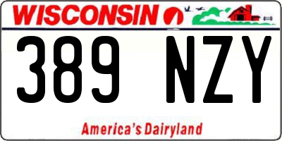 WI license plate 389NZY