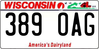 WI license plate 389OAG
