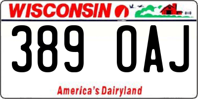 WI license plate 389OAJ
