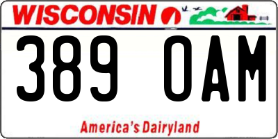 WI license plate 389OAM